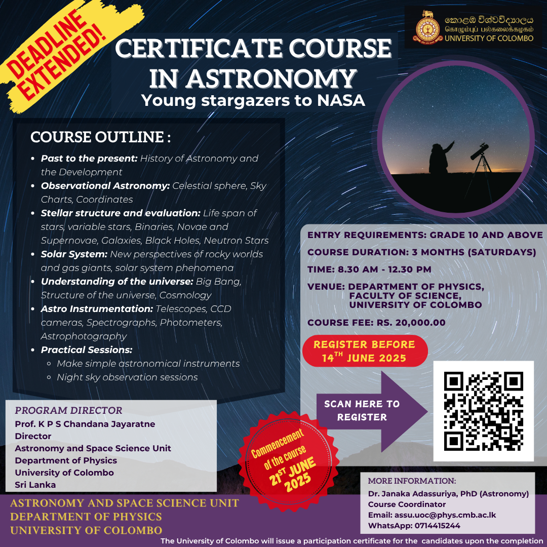 Certificate Course in Astronomy – Astronomy and Space Science Unit (ASSU)